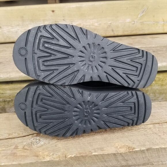 Ugg Australia Classic Mini Black Suede Leather Super Platform Chunky Boots 9 - Picture 6 of 11